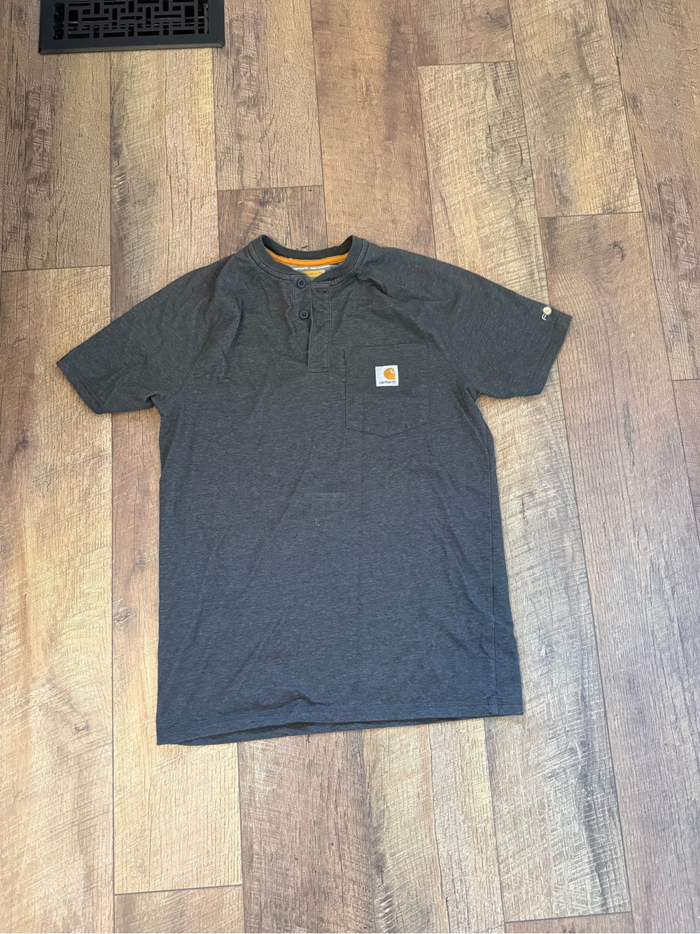 Carhartt Men's Charcoal Short Sleeve Henley Pocket Tee